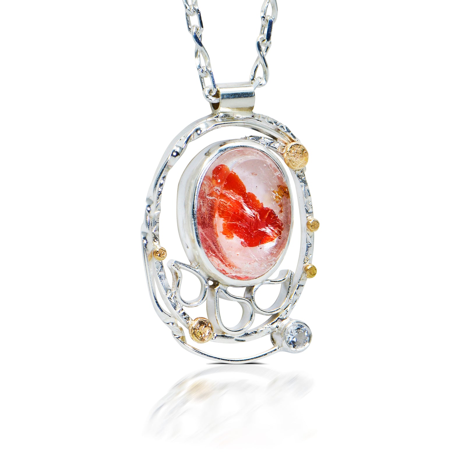 Fire Quartz Whirlpool Pendant