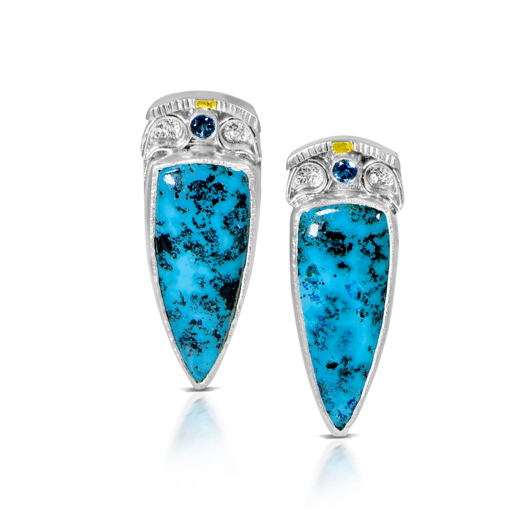 Birds Eye Blue Earrings