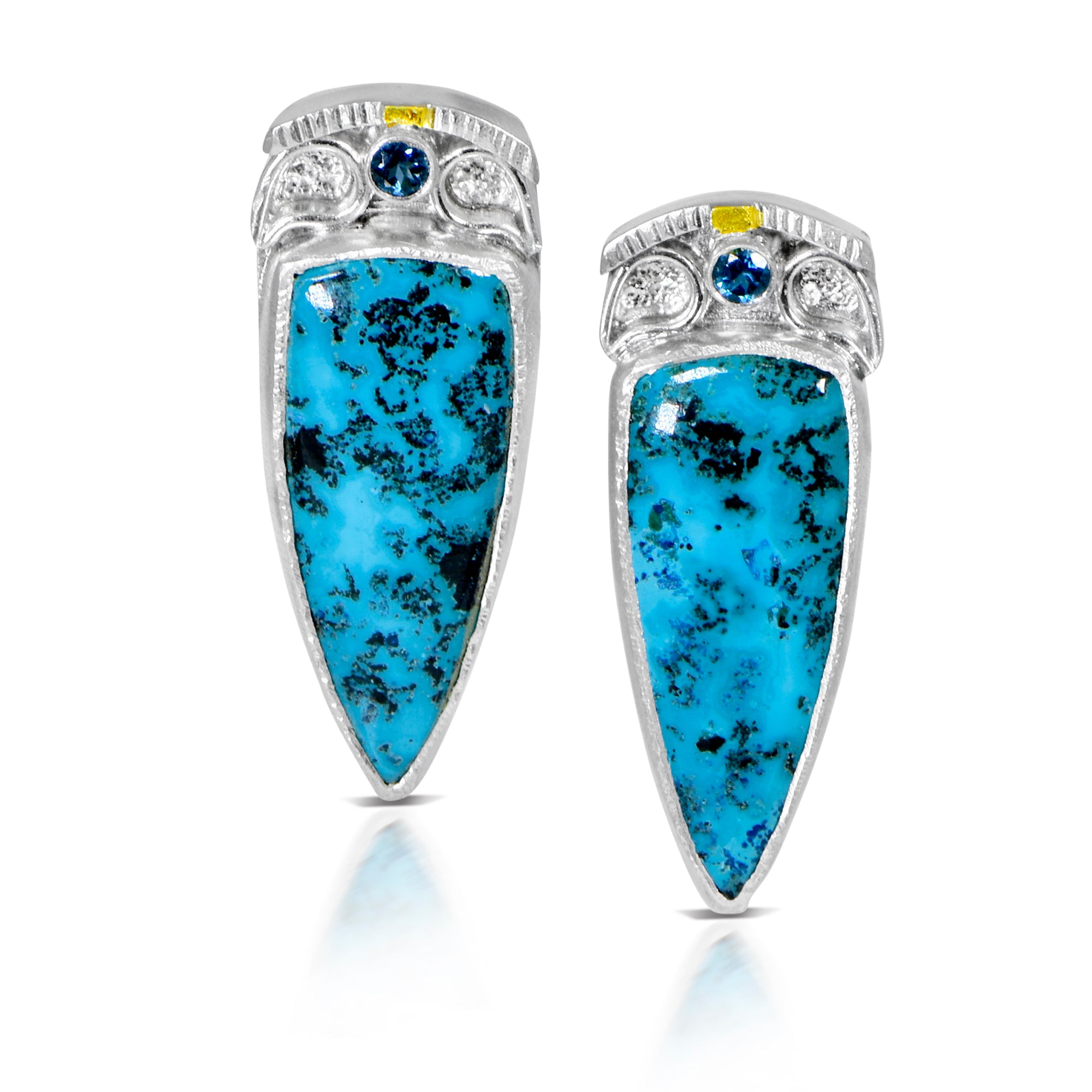 Birds Eye Blue Earrings