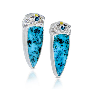 Birds Eye Blue Earrings