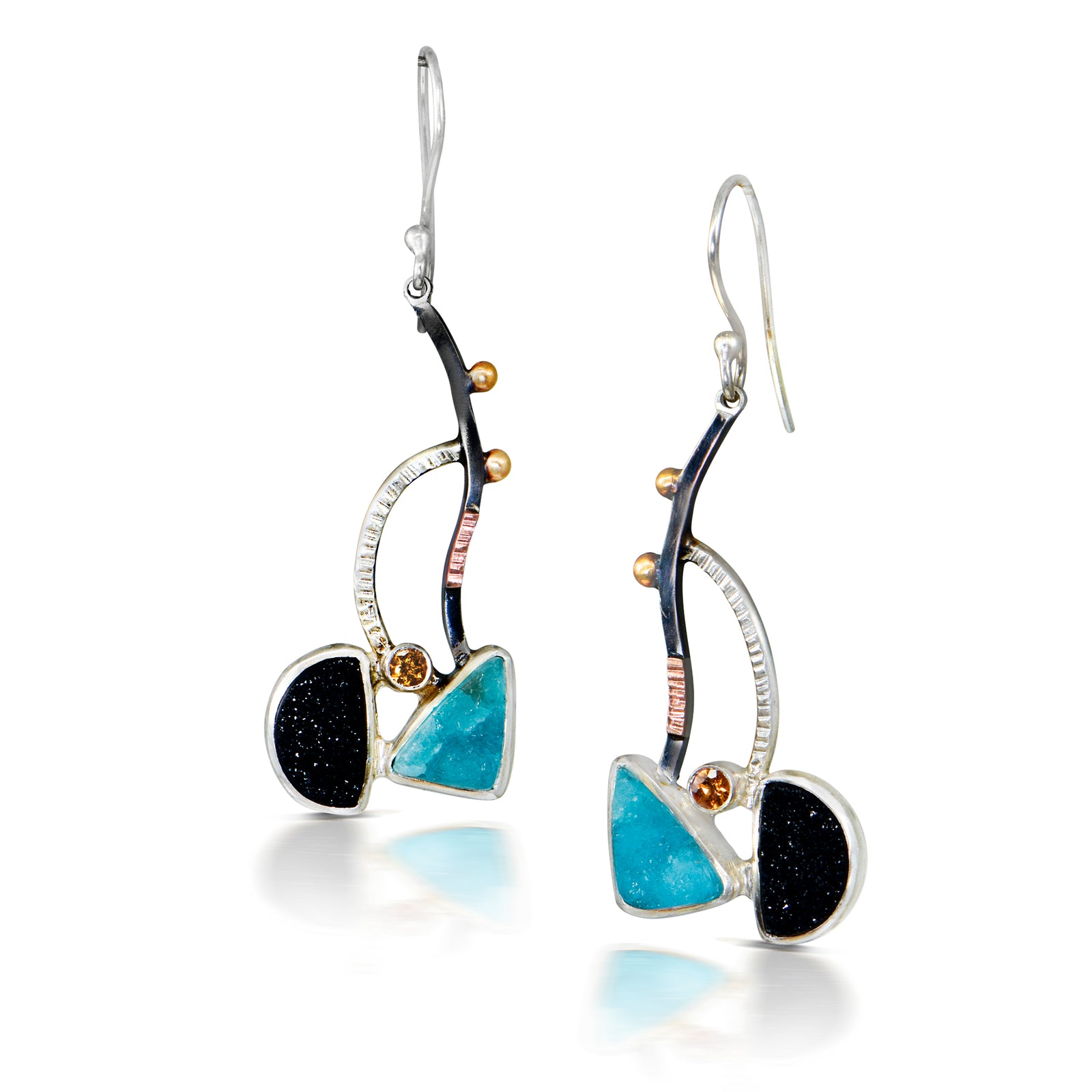 Blues and Blacks Plunge Earrings