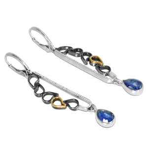 Rain Chain Earrings with Kyanite