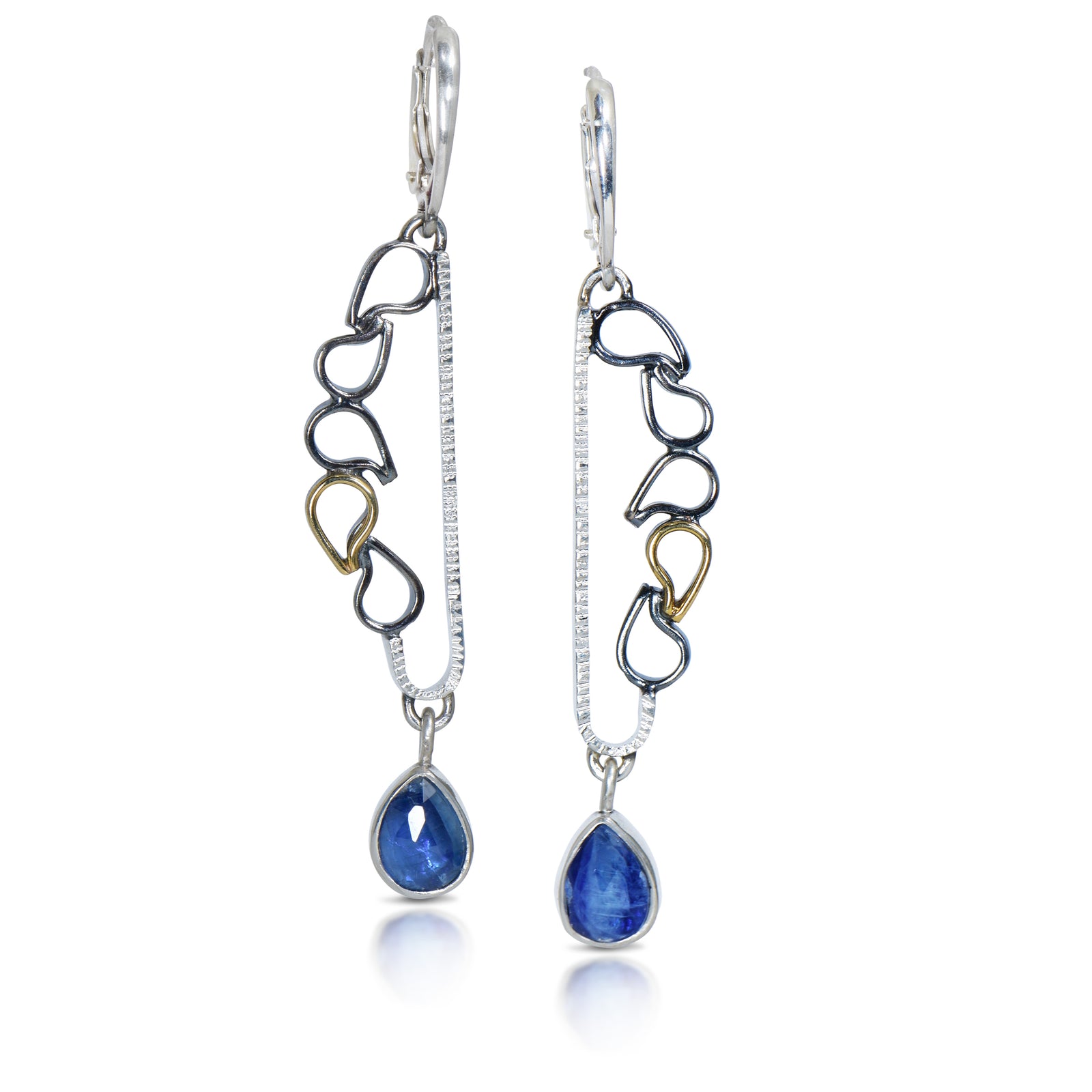 Rain Chain Earrings with Kyanite