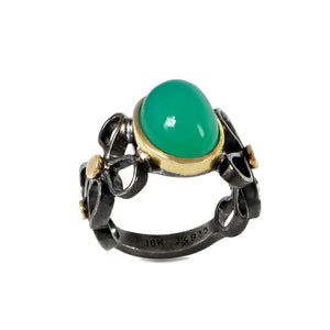Chrysoprase Ring with 18kt Gold