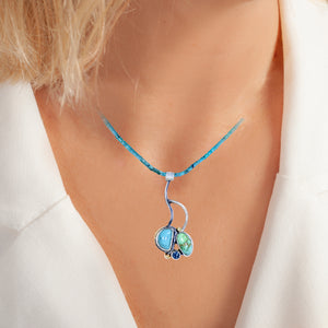 Double Turquoise Split Pendant