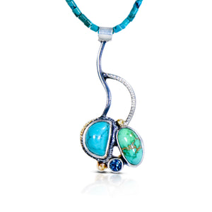Double Turquoise Split Pendant
