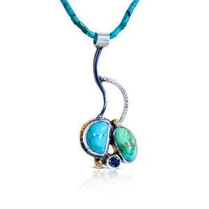 Double Turquoise Split Pendant