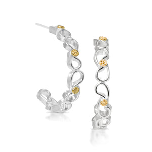 Argentium Silver hoop earrings & 18kt gold