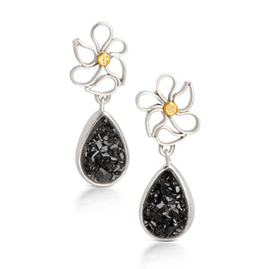 Black Garnet Dangle earrings