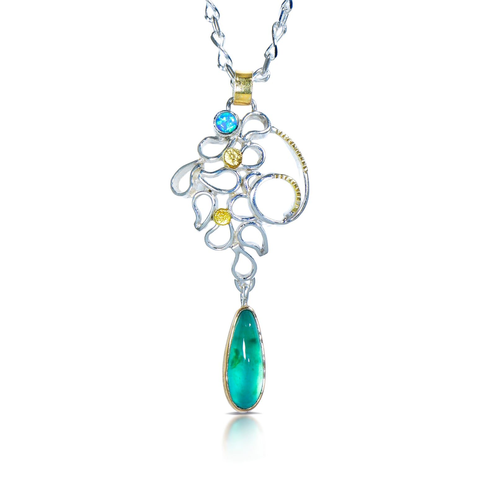 Opal Swirling Chrysoprase Pendant
