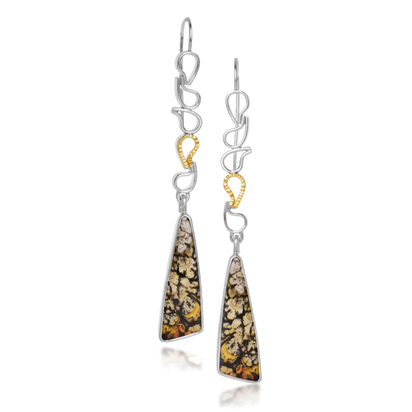 Plume Agate Waterfall Earrings