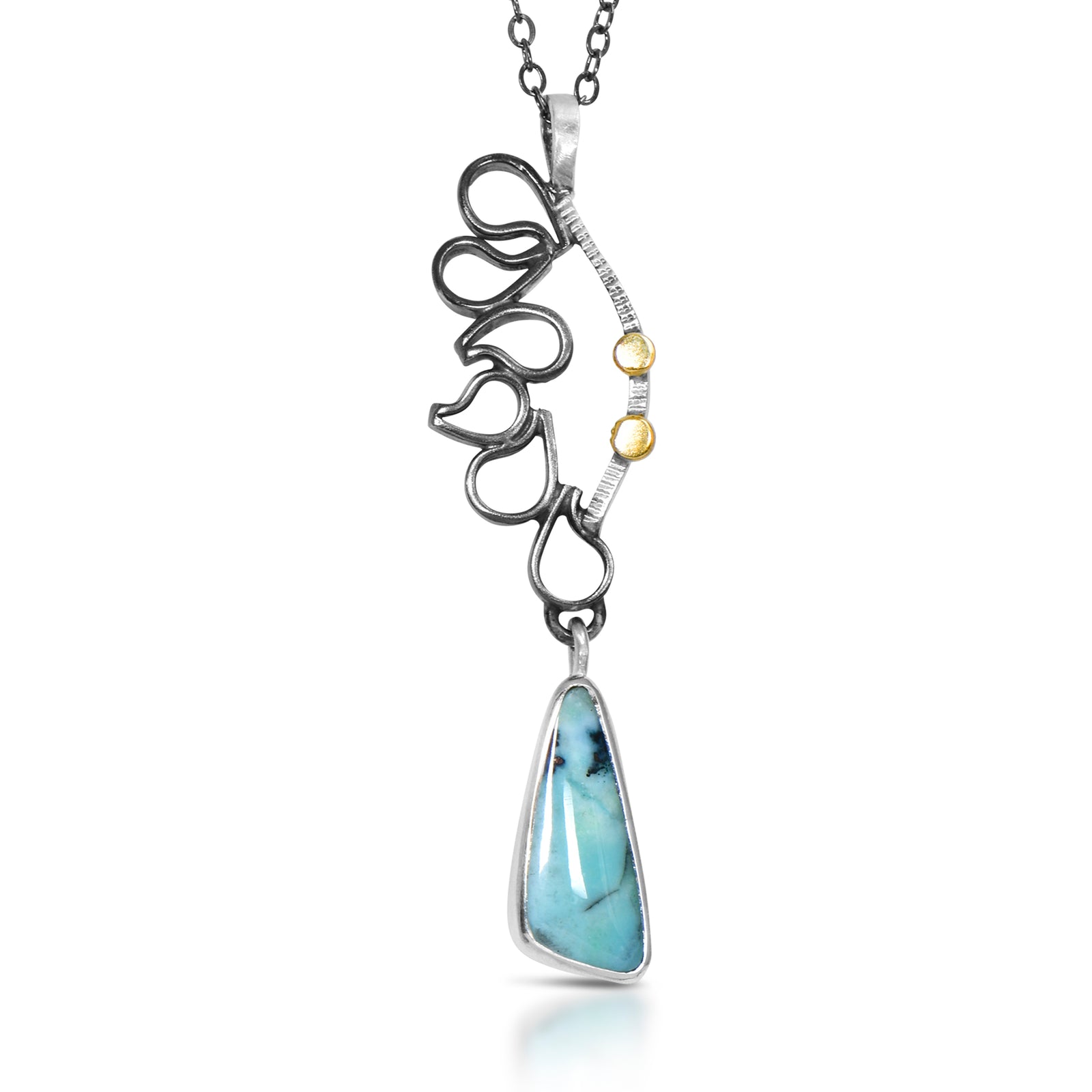 Bridged Spring Waterfall Pendant - Opalized Wood