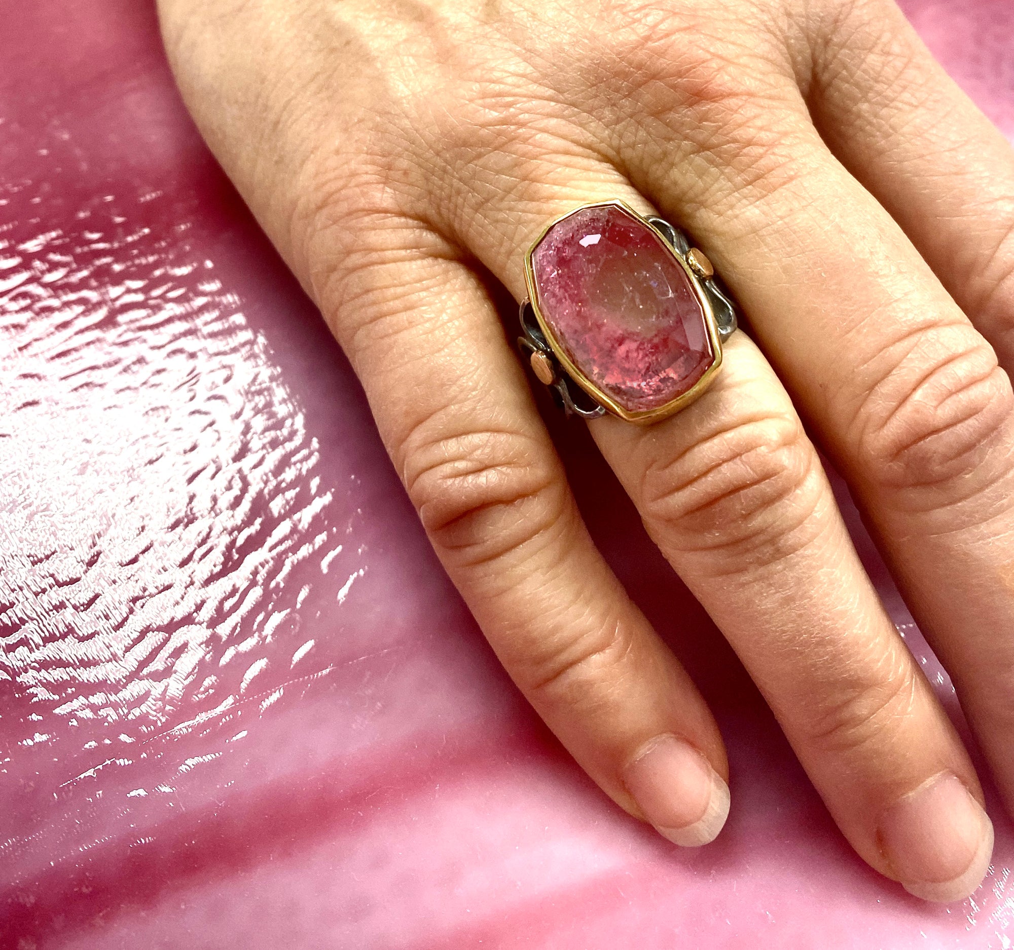 Rose Cut Tourmaline Ring