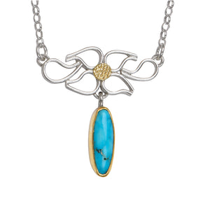 Small Crest Pendant with Turquoise