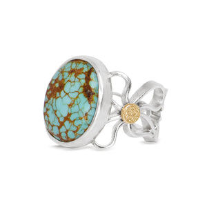 Argentium & 18kt Ring with Turquoise